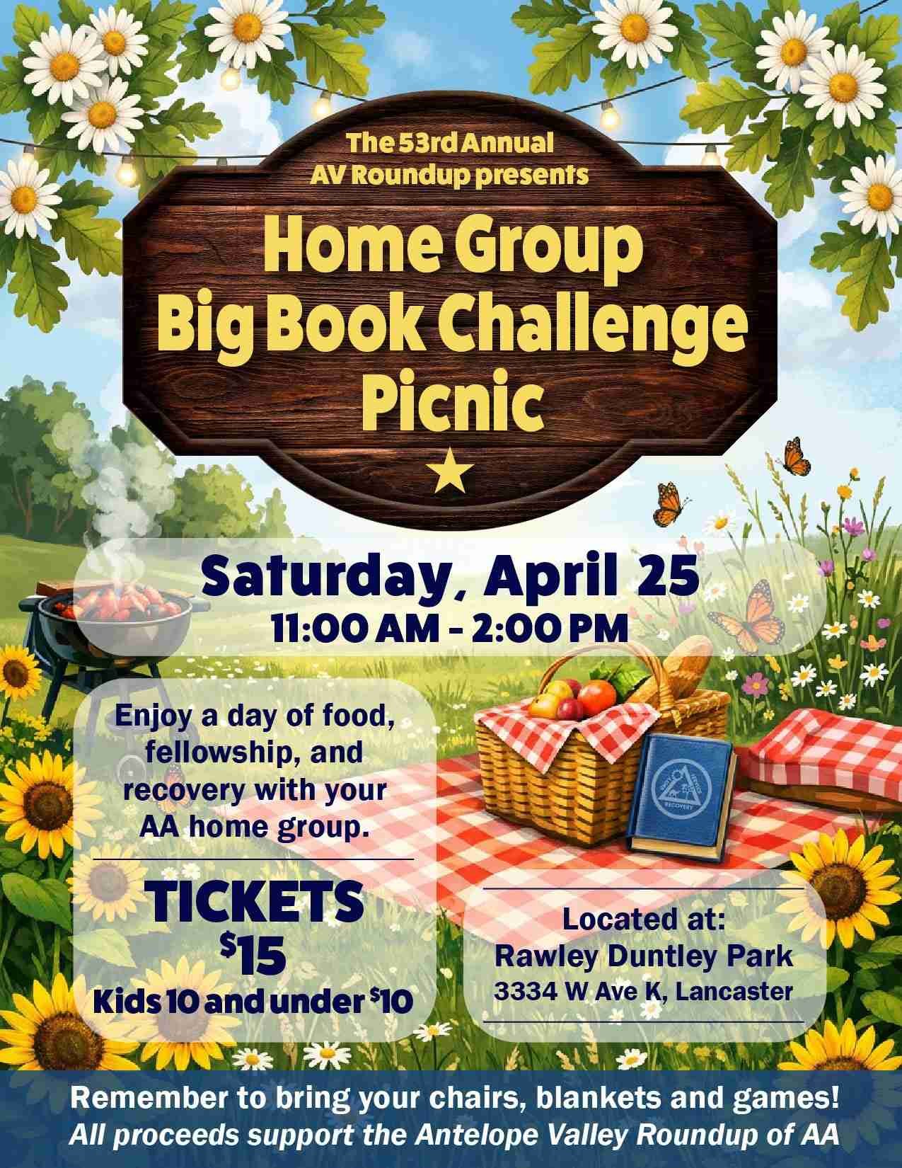 Home Group Big Book Picnic Flyer