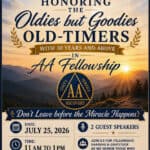 Aa Flyer For The Palmdale Group Honoring Old-Timers With 30+ Years, July 25 2026 In Palmdale Ca.