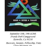 Flyer For The 37Th Annual Kern River Valley Soberfest Campout, September 18-20 2026 At Frandy Park, Kernville Ca.