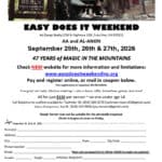 Flyer For Easy Does It Weekend, Sept 25-27 2026 At Camp Seely, Crestline Ca, Aa And Al-Anon Retreat.